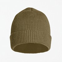 Green beanie knitted hat mockup