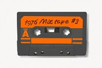 Retro cassette tape isolated image