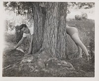 Untitled (Tree with Man at Left and Woman Behind at Right)