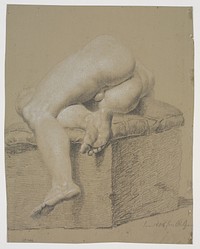 Lying male model, seen from behind by Nicolai Abildgaard