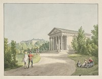 Prospect from Frederiksberg garden by the castle and the Temple of Apis by C.W. Eckersberg