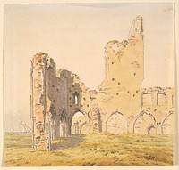 Eldena Abbey, near Greifswald in Swedish Pomerania by Caspar David Friedrich