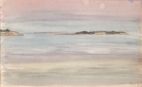 Coastal landscape, evening by Agnes Slott-M&oslash;ller