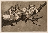 Ridiculous folly (Walking between the branches / talking through one's hat) by Francisco Goya