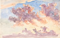 Cloud study.A sunset sky by Martinus Rørbye