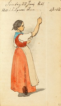 Woman in French(?) national costume by Johan Thomas Lundbye