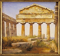 The Temple of Athena in Paestum by Constantin Hansen