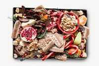 Holiday food waste collage element, isolated image psd
