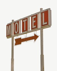 Motel sign collage element psd