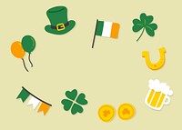 St.Patrick’s day icons collage elements set