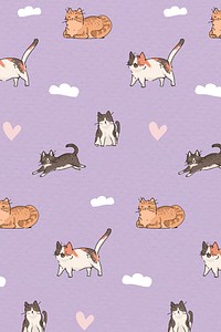 Cute pet pattern, purple background