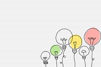 Creative light bulb background, doodle style