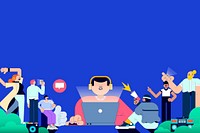 Diverse people on social media illustration