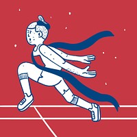 Runner winning marathon illustration