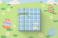 Easter gift box mockup, cute packaging for small business psd