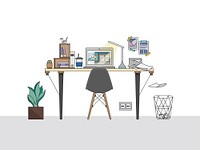 Home office workspace illustration