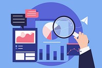 Business performance analysis with graphs  illustration