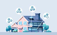 Smart home illustration, technology & lifestyle concept