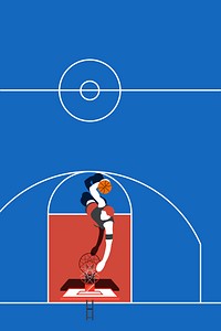 Basketball background, colorful cartoon sport design