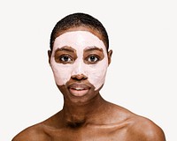 Woman with clay mask isolated image