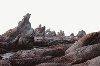 Natural rock beach, border background   psd