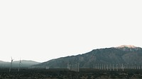 Mountain & wind turbines, border background   psd