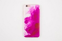 Pink and white painted iPhone 6 plus case