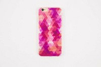 Pink geometric patterned iPhone case.