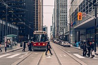 Streetcar in downtown Toronto.