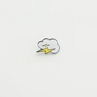 Lightning bolt lapel pin product photo.