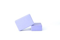 Two purple yoga blocks.