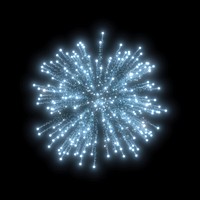 Blue firework collage element psd