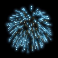 Blue firework collage element psd