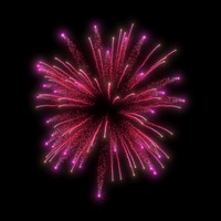 Pink firework collage element psd