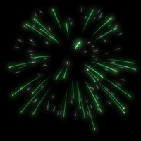 Green firework collage element psd