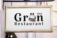 Restaurant sign mockup, editable design psd