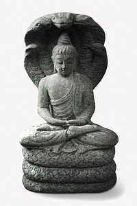 Buddha statue, isolated object on white
