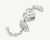 Heart locker pendant silver jewelry collage element psd