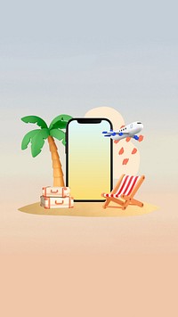 Summer vacation booking iPhone wallpaper