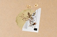 Aesthetic flower torn paper collage art