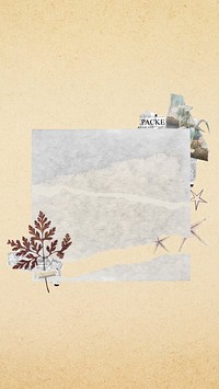 iPhone wallpaper aesthetic torn paper craft, brown background