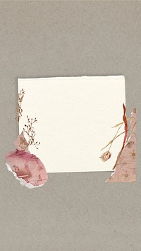 iPhone wallpaper aesthetic torn paper flower, brown background