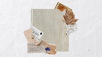 Desktop wallpaper aesthetic note paper craft, white background