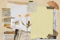 Aesthetic vintage paper collage background