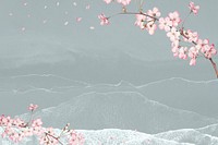 Pink flower, cherry blossom background