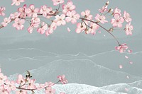 Pink flower, cherry blossom background