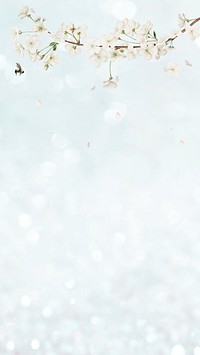 White vintage flower illustration iPhone wallpaper