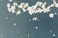 White flower vintage illustration background