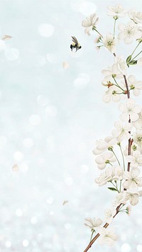 Flower illustration, spring android wallpaper