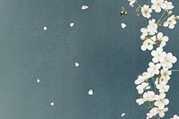 White flower vintage illustration background